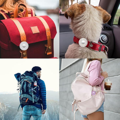 for Airtag Holder for Dog Collar, Cibaabo Silicone Air Tag Case Cover | for 0.8-1.2inch Pet Collar | doesn't dangle | Compact | Easy Installation | Compatible with Apple Airtags