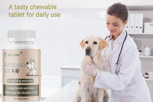 Hip and Joint Supplement for Dogs- with Glucosamine, Chondroitin, and MSM,120 Chewable Tablets, Chicken Flavor, Dog Joint Supplement，Joint Support Supplement for Dogs
