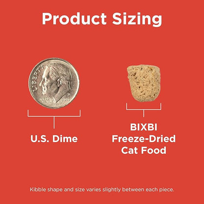 BIXBI Rawbble Freeze Dried Cat Food, Beef Recipe, 10 oz - 97% Meat and Organs, No Fillers - Pantry-Friendly Raw Cat Food for Meal, Treat or Food Topper - USA Made in Small Batches
