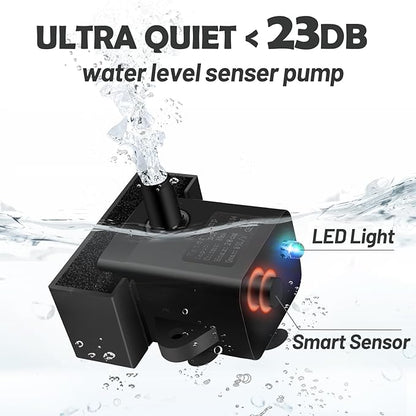 DEEIPET Replacement Pump for Cat Water Fountain, Compatible with Model JC-A15 2.2L/74oz Automatic Pet Water Fountain Dog Water Dispenser, Super Quiet Dog Pet Fountain Water Pump Black