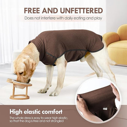 JOHNBOLIN Dog Winter Sweater Vest - Windproof Warm Pullover with High Collar & Leash Hole, Soft Onesie Pajamas for Cold Weather - Pet Apparel for Small/Medium/Large Dogs Indoor/Outdoor Hiking Sleep