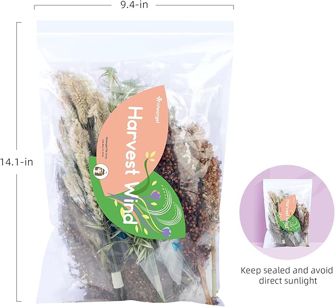 Niteangel Natural Flower & Herb Bedding Habitat Decor - for Hamsters Gerbils Mice Lemming Degus or Other Small Pets (Harvest Wind - Natural Poem Version)