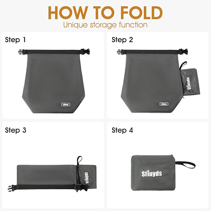 Travel Dog Food Container Pet Food Storage Bag Containers 2PCS Collapsible Travel Dog Bowls Waterproof Camping Storage Essentials Kibble Carrier 20L Easy to Clean (Grey, Large)