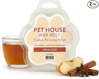 One Fur All Pet House Scented Wax Melts for Warmer - Long-Lasting Pet Friendly Plant Based Soy Wax Melts - Apple Cider Pack of 2