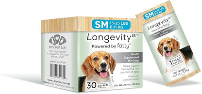 Yummy Combs Longevity15 – C15:0 – Fatty Acid Health Supplement for Dogs – Healthy Pet Supplies – for Small Dogs, 1 Pack