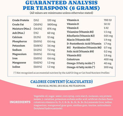 Bovine Colostrum Nutritional Gel for Dog & Cat - High Calorie Supplement for Dogs and Cats, Support Appetite for Cat, Immune Support, Dog Weight Gainer, Senior Dogs Cats Supplement