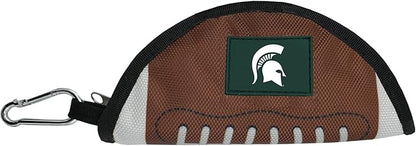 Pets First NCAA Michigan State Spartans Collapsible Dog Travel Bowl, Food and Water Bowl for Dogs & Cats. Lightweight Leak-Proof Pet Bowl for Travel with Football Field & Pebble-Grain Design