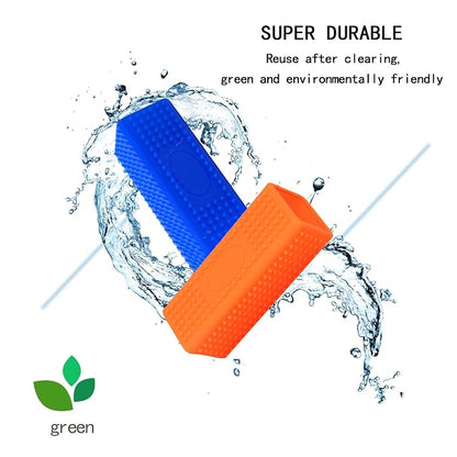 2pcs Pet Dog Cat Hair Remover, Pet Hair Removal Tool, Hollow Cleaner Brush for car，Interior, Furniture, Sofa (orangeblue)