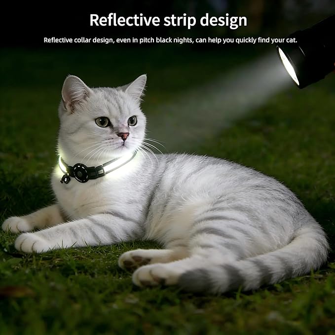 Pet Tracker,GPS Collar for Cats (iOS Only) Smart tag,Waterproof Compatible with Apple Find My,No Monthly Fee,Advanced Tracking Solution Smart Collar for Pet Safety Ideal Small Large Cats