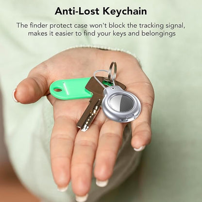SPGUARD for Holder Case with Keychain 1st/2nd -1 Pack for Apple Holder with Wire Cable Lock Key Ring Chain Tagholder Accessories for GPS Item Tracker Kids,Keys,Luggage