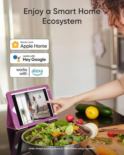 eufy Security 4K Indoor Camera E30 -No Subscription,360° Pan Tilt,AI Auto Tracking,Color Night Vision,Pet/Baby/Nanny Camera with Two-Way Audio,AI Human/Pet Detection,Works with HomeKit((2-Pack)