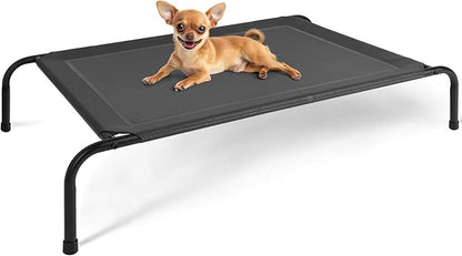 YSSOA Cooling Breathable Elevated Dog Bed, No-Slip Feet, Metal Frame, Indoor and Outdoor, 42x25.2x8 Inch, Black
