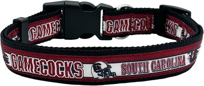 Pets First Collegiate PET Collar NEW VERSION South Carolina Gamecocks Dog Collar, Size Large. Best Sports Team Color for Dogs & Cats. A Shiny & Colorful Dog & Cat Collar Licensed by The NCAA