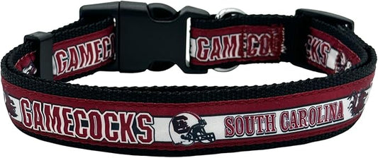 Pets First Collegiate PET Collar NEW VERSION South Carolina Gamecocks Dog Collar, Size Small. Best Sports Team Color for Dogs & Cats. A Shiny & Colorful Dog & Cat Collar Licensed by The NCAA