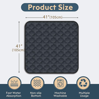 FunFurry Washable Pee Pads - 2 Pack Reusable, Waterproof, Super Absorbent Dog Training Pads with Non-Slip Backing (Dark Grey, 41" X 41")