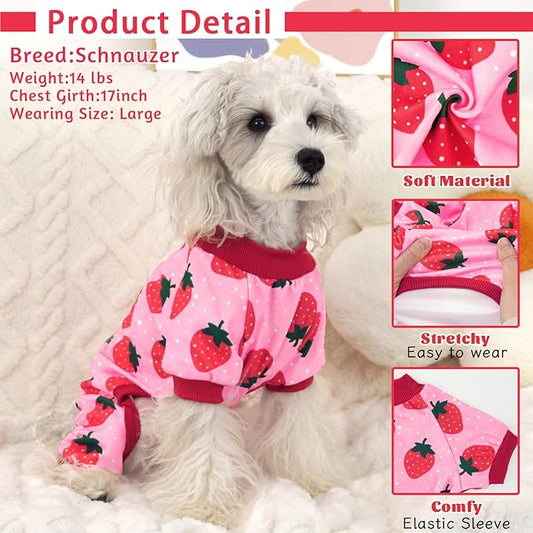XPUDAC Dog Pajamas for Large Dogs, Strechy Soft Dog Clothes for Dogs Girl Boy Pet Jumpsuit, Cat Onesie-3XL