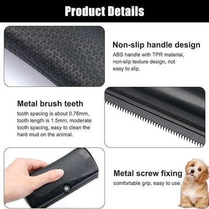 Deshedding Dog Brush, New Deshedding Brush for Dogs, Cats & Horses, Pet Hair Remover Comb for Shedding, for Matted & Loose Hair (Black)