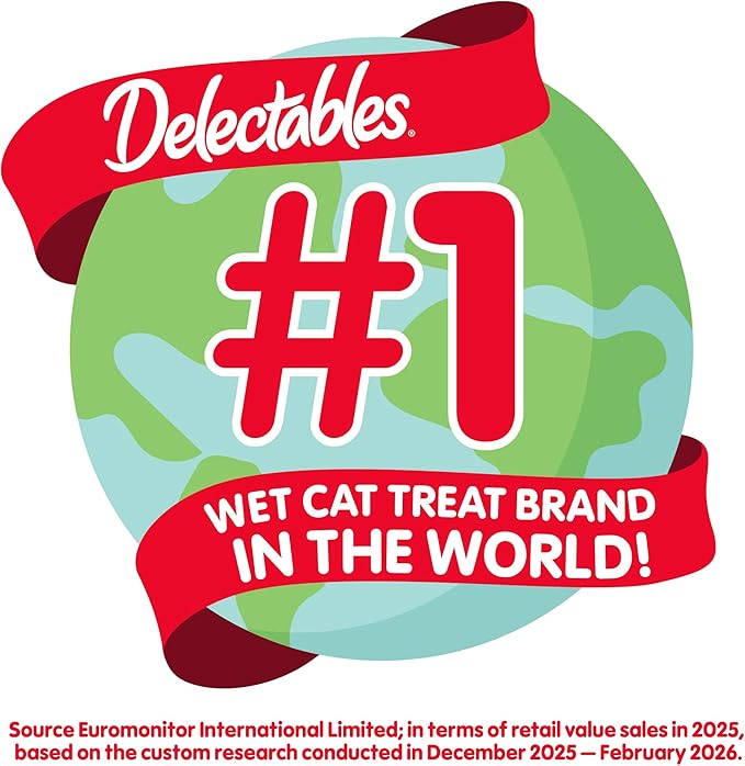 Delectables Lickable Treat Bisque Wet Cat Treat with Real Tuna, Food Topper, Hydrating, Grain-Free, No Fillers, By-Products, Added Preservatives, 1.4oz Pouch, 12ct