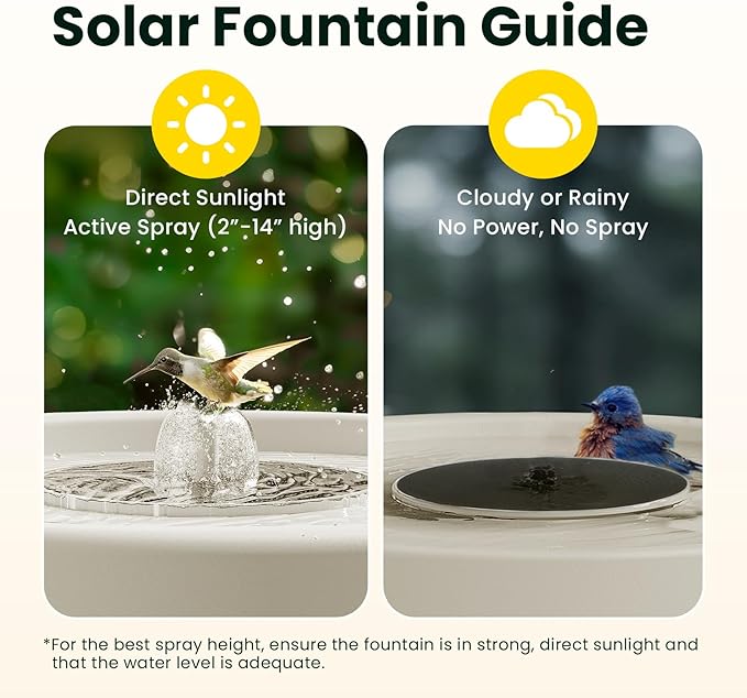 Birdfy Smart Bird Bath with Camera Solar Powered & Solar Fountain & Stand, Dual-Lens Camera for Bird Watching, Auto Capture Bird Videos & AI Identify, Ideal Present for Bird Lover
