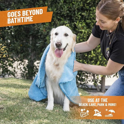 Chemical Guys Furrocious Super Absorbent, Ultra Soft Microfiber Pet Towel for Drying & Grooming Dogs, Cats & More, Blue (25 inches x 36 inches) PCS1996 - Pet Blanket, Pet Bed Topper