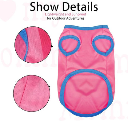 Color-Blocked Dog Tank Top with Playful Heat Transfer Designs – Lightweight Polyester Shirt for Small,MediumDogs, Perfect for Casual Outings.I Love My Mommy Pink 4XL