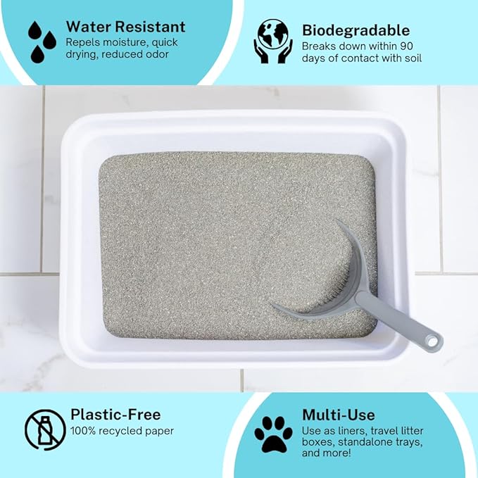Luli & Cat Disposable Litter Box | Jumbo Sized White Colored 4-Pack | Durable and Water Resistant