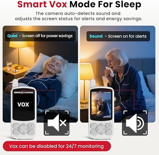 CallToU Elderly Monitor with Camera and Audio, 2-Way Talk Baby Monitors for Elderly No Wi-Fi Video Monitor for Elderly,Call Button Nursing Home Use | for Seniors, Dementia Patients 1 Camera