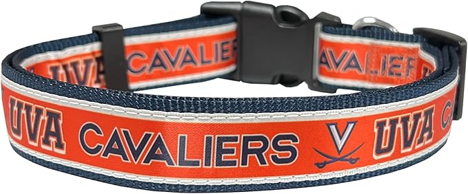 Pets First Collegiate PET Collar NEW VERSION Virginia Cavaliers Dog Collar, Size Large. Best Sports Team Color for Dogs & Cats. A Shiny & Colorful Dog & Cat Collar Licensed by The NCAA