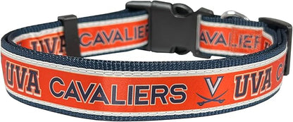 Pets First Collegiate PET Collar NEW VERSION Virginia Cavaliers Dog Collar, Size Large. Best Sports Team Color for Dogs & Cats. A Shiny & Colorful Dog & Cat Collar Licensed by The NCAA