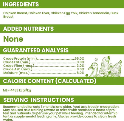 OPET Freeze Dried Cat Treats - Single Ingredient High Protein Pet Food, Healthy Training Snacks, Freeze Dried Food Toppers for Cats and Dogs, Grain Free (1.1 LB, Variety Chicken)