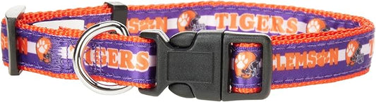 Pets First Collegiate PET Collar New Version Clemson Tigers Dog Collar, Size Medium. Best Sports Team Color for Dogs & Cats. A Shiny & Colorful Dog & Cat Collar Licensed by The NCAA