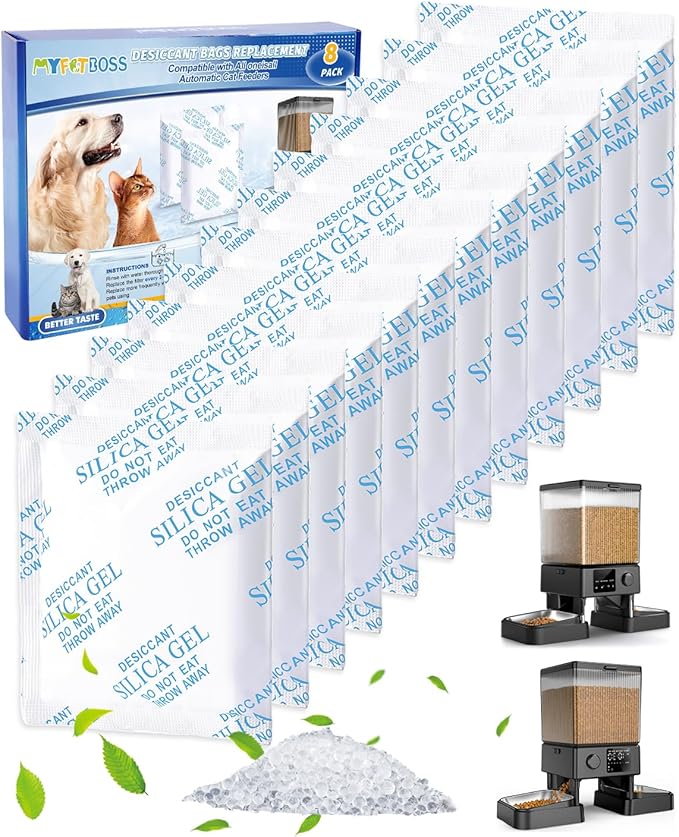 12PCS Desiccant Packets Replacement Compatible with oneisall All Automatic Cat Food Dispenser, Automatic Pet Feeders Cat Dog Feeder, Moisture Control Packs for Storage, Silica Gel Packets