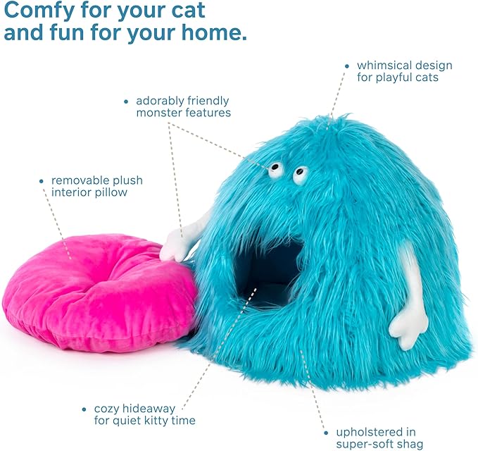 Prevue Pet Products Comfy Monster Cat and Dog Hideaway Bed 7604