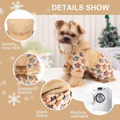 Dog Hoodie Sweater Winter Dog Clothes for Small Dogs Boy Girl Pet Sweater Dress for Dogs Cold Weather Coats Fall Puppy Sweatshirt Chihuahua Yorkie Cat Sweater Costumes