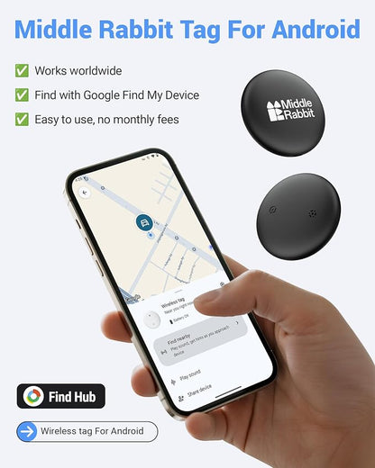 GPS Cat Tracker Collar for Android, Works with Google Find Hub, No Monthly Fee, Pet Tracking Tag for Cats with Lightweight Collar Included