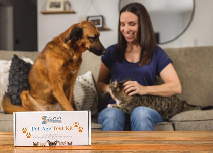 Pet Age Test for Dogs & Cats - Includes Wellness Insights for Your Pet’s Life Stage - At Home Epigenetic Biomarker Testing Kit, Great for Rescued Pets