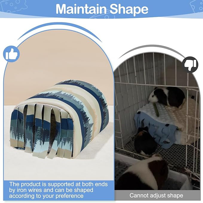 Guinea Pig Hideout Washable Guinea Pigs Tunnel with Curtains Hamster Hideout Cozy Guinea Piggy House Fit for Guinea Pig Cages Soft Guinea Pigs Accessories for Small Animals Hamster/Chinchilla/Bunny