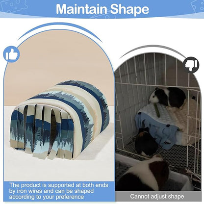 Guinea Pig Hideout Washable Guinea Pigs Tunnel with Curtains Hamster Hideout Cozy Guinea Piggy House Fit for Guinea Pig Cages Soft Guinea Pigs Accessories for Small Animals Hamster/Chinchilla/Bunny