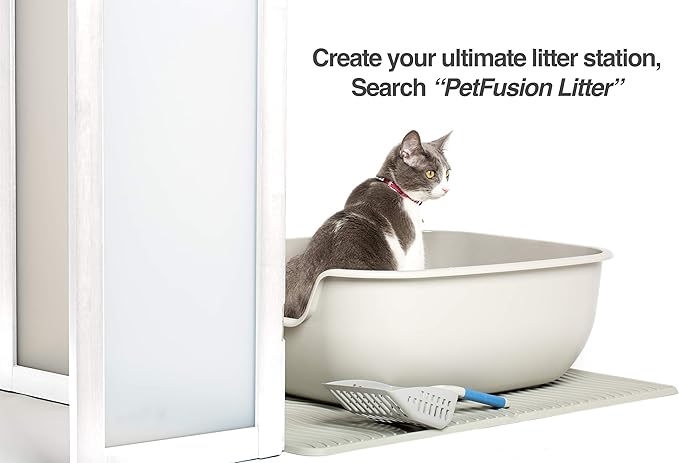 PetFusion ModestCat Litter Box Privacy Screen (3' Tall; 4' Wide, White).