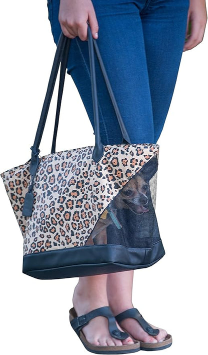 Pet Gear Tote/Sling Carrier for Cats/Dogs, Storage Pocket, Removable Washable Liner, Zippered Top and Mesh Windows, Jaguar, Tote