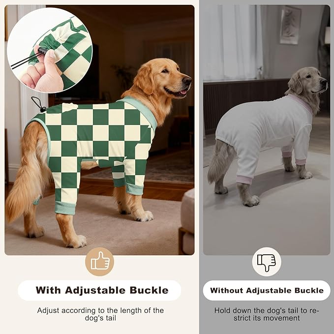 Bienbee Dog Pajamas, 4 Pack Dog Recovery Suit Shedding Suit Cute Soft Puppy Clothes Dogs Pjs Onesies Jammies Adjustable Breathable & Stretchy Clothes for Small Medium Large Dogs Girl Boy Puppy-M