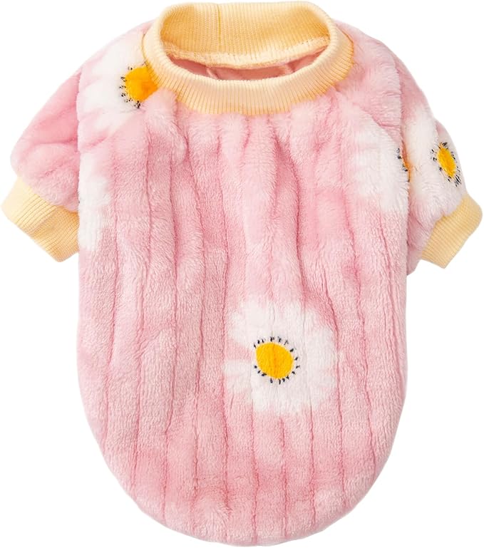 FabriCastle Small Dog Sweaters, 3-Pack Dog Clothes for Small Dogs Girl & Cats, Soft and Warm Pet Coats XXS - XXL, Winter Pet Jackets, Doggy Apparel Costumes, Puppy Outfits (Pink,violet,yellow, Medium)