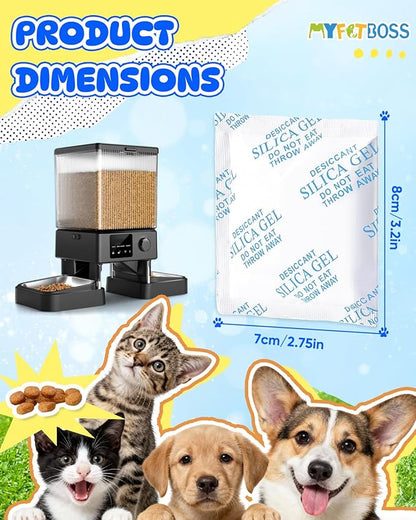 12PCS Desiccant Packets Replacement Compatible with oneisall All Automatic Cat Food Dispenser, Automatic Pet Feeders Cat Dog Feeder, Moisture Control Packs for Storage, Silica Gel Packets