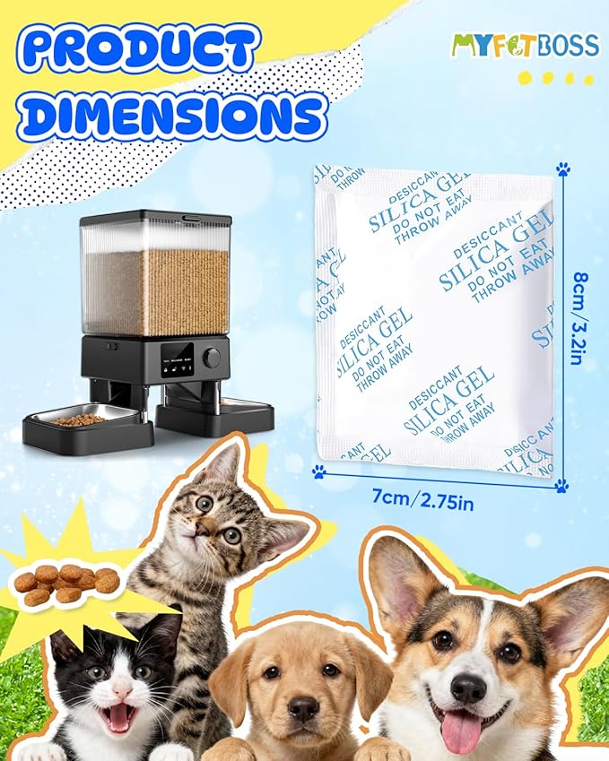 6PCS Desiccant Packs Replacement Fit for All oneisall Smart Feeders, Dessication Packets, Bags for Moisture Control for Automatic Pet Feeders, Silica Gel Desiccant Packs for Storage