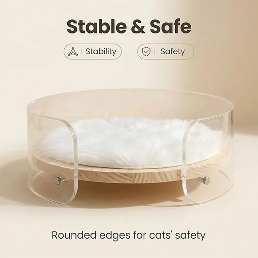 Modern Clear Acrylic Pet Bed ，cat beds for Indoor Cats，cat Bed - Contemporary pet Furniture, Comfortable pet Bed and Sofa for Small Dogs, Indoor pet Bed