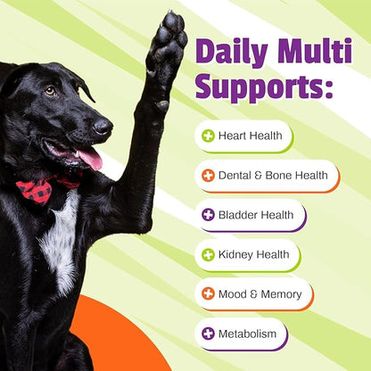 Pet Naturals Daily Multivitamin for Dogs – 21 Essential Nutrients, Fatty Acids & Antioxidants for Complete Health, Supports Energy, Digestion, Skin & Coat | Veggie Flavor Soft Chews, 150 Count