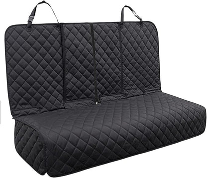 Dog Car Seat Cover, Deluxe Waterproof Pet Back Carseat Protector for Cars, SUVs, Trucks, Nonslip and Easy Cleanup Backseat Pet Cover for Automotive Rear Bench (Black)