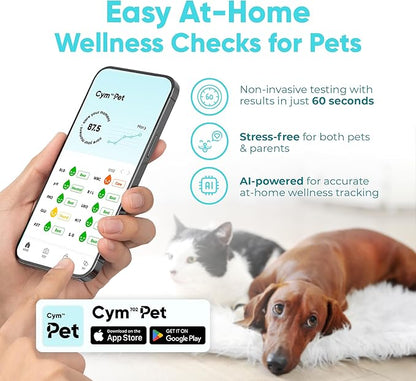 Pet Urine Test Kit with AI App | Dog & Cat Strips | Glucose, Protein, Blood, pH & More | 10 Wellness Indicators | 60s Non-Invasive at Home [10 Tests]