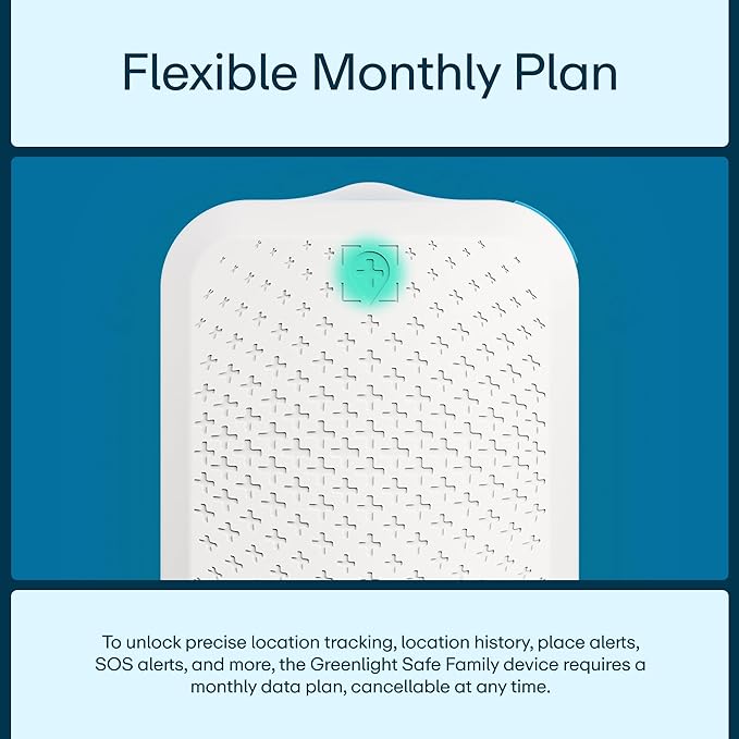 Greenlight Safe Kids - Real Time GPS Tracker for Kids and Seniors with SOS Button, Safe Zone Alerts, Advanced Indoor & Outdoor Tracking, No Phone Needed, Up to 30 Day Battery Life