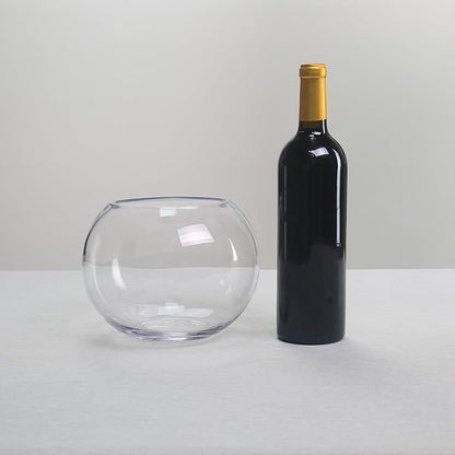 CYS EXCEL Glass Bubble Bowl (H-6" W-8", Approx. 3/4 Gal.) Small Fish Bowl Round Terrarium Vase Globe Flower Centerpiece for Weddings Events Arrangements
